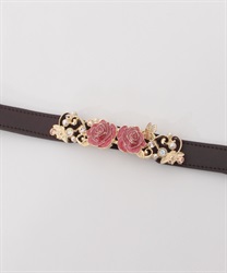 Sweet rose thin rubber Belt(Gold-F)