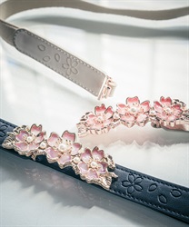 Sakura motif stained rubber Belt