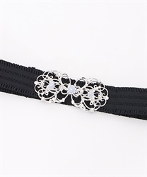 Delicate ornament rubber Belt(Silver-F)