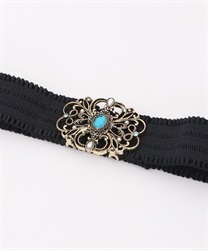 Oriental style motif Belt(Blue-F)