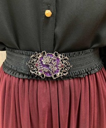 Gothic rose rubber Belt(Silver-F)
