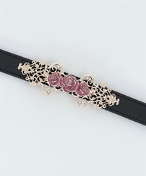 Rose Ornament fine rubber Belt(Gold-F)