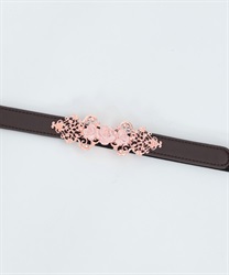 Rose Ornament fine rubber Belt(Pink-F)