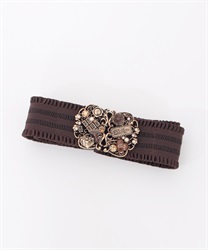 Chocolate rubber Belt(Antique gold-F)