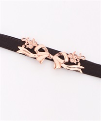 Adjustment little ribbon rubber Belt(Pink-F)