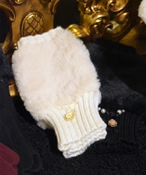 Knit with bijoux x fur gloves