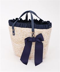 Bag Bag with ribon charm(Navy-M)