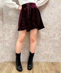 Lace -up frilled pants(Wine-F)