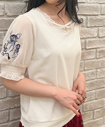 Ramer embroidery  Tops(White-F)