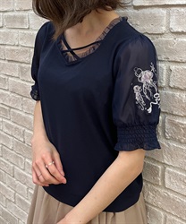 Ramer embroidery  Tops(Navy-F)