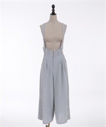 Pants with button design suspension(Grey-F)