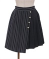 Wrap design mini Skirt(Black-F)