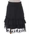Hem lace frill mini Skirt(Black-M)