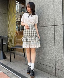 Hem lace frill mini Skirt