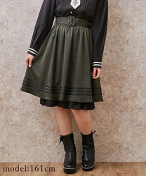 Military -style mini Skirt(Khaki-F)