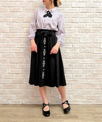 Frame rose embroidery Skirt(Black-F)