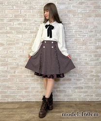 Tweed style check pattern skirt