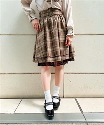 Classical Skirt with Belt(Brown-F)