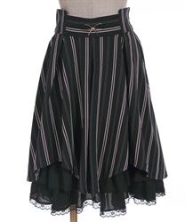 Ribbon Bit Ilehem Skirt(Black-F)