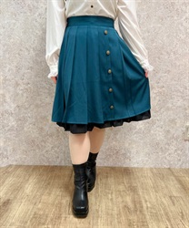 Pleated Skirt with suspender(Green-F)