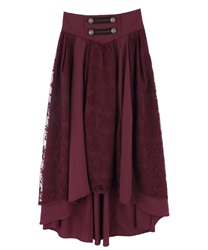 Lace fishtail skirt(Wine-Free)