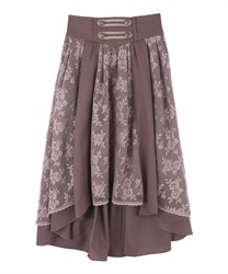 Lace fishtail skirt(Brown-Free)