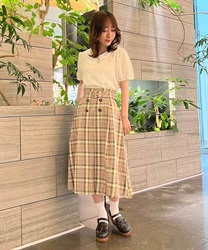 Check tuck with Belt Skirt