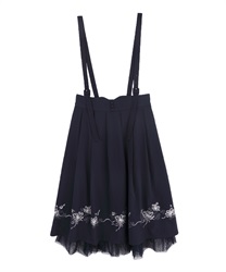 Cosmos embroidery skirt(Navy-Free)