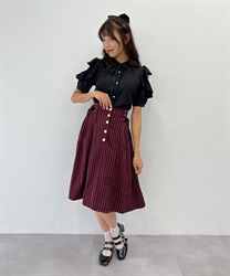 Side lace -up Skirt(Wine-F)