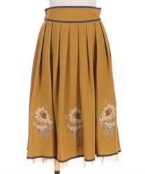 Sunflower Cross Stitch embroidery Skirt(Yellow-F)