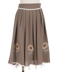 Sunflower Cross Stitch embroidery Skirt(Mocha-F)