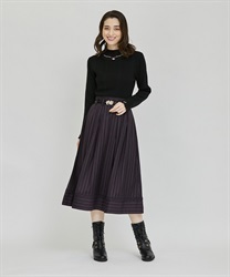 Regimental stripe pattern Skirt(Purple-F)