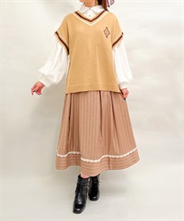 Regimental stripe pattern Skirt(Beige-F)