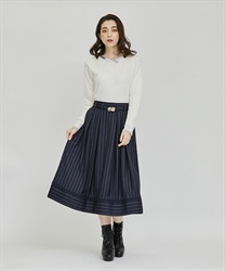 Regimental stripe pattern Skirt(Navy-F)