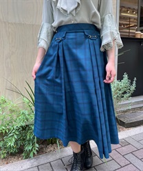 Side tuck Skirt with bitter(Blue green-F)