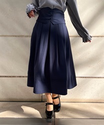 [Selectable length] style with Belt Skirt(Navy-M)