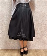 Embroidered Belted embellished Skirt(Black-F)