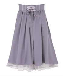 Back frill lace-up skirt(Purple-Free)