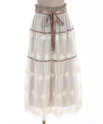 Long lace tiered skirt(Ecru-F)