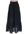 Cotton Lace Assed Skirt(Black-F)