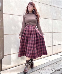 Flare Skirt with bitter(Wine-F)