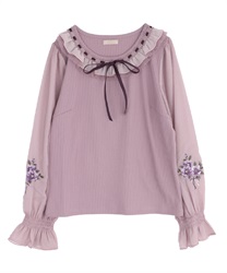 Bouquet embroidery pullover(Pink-Free)