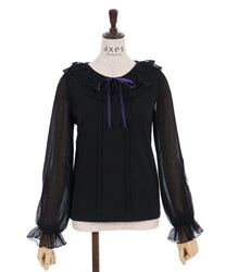 Pansy embroidery pullover(Black-F)