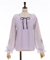 Pansy embroidery pullover(Lavender-F)