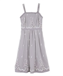 Flower embroidery lace dress(Lavender-Free)