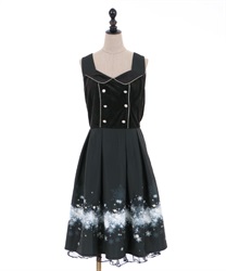 Snow crystal dress(Black-Free)