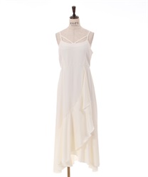 Ruffle frill Camisole Dress(White-F)