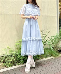 Vintage -style summer Dress(Saxe blue-F)