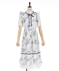 Flower lace Dress(Blue-F)
