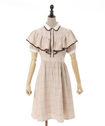 Cape style design Dress(Brown-F)